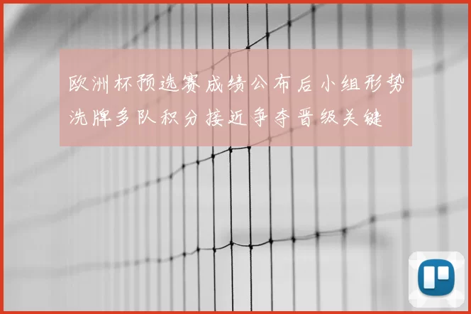 欧洲杯预选赛成绩公布后小组形势洗牌多队积分接近争夺晋级关键